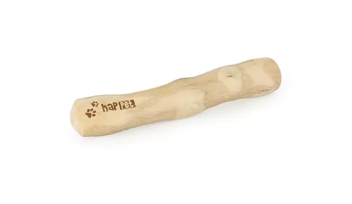 HAPPET Drewniany gryzak z drzewa kawowego dla psów Rozmiar S 13–14 cm – 100% naturalny, trwały, bez drzazg, bezpieczny gryzak dla szczeniąt i dorosłych psów
