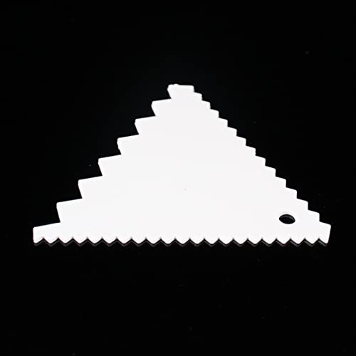 BESTonZON Dough Scraper 4sets Tools Dough Triangular Comb Cakes Random Icing Section Decorating Scrapers Chocolate Color for Buttercream Side Convenient Smoother Scraper Cake Chocolate Cake - Image 2