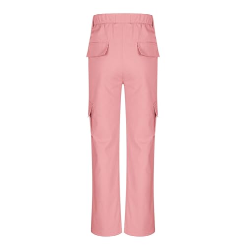 Girls Cargo Sweatpants Baggy Wide Leg Sweat Pants Elastic Waist Athletic Workout Trousers Streetwear with Pockets4