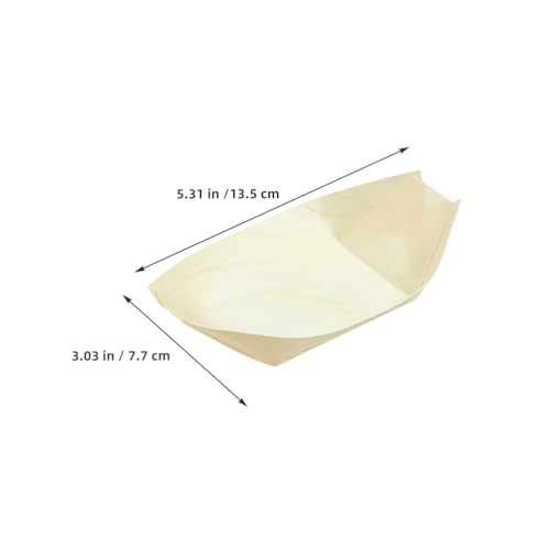 Platos desechables de madera para sushi, 200 unidades miniatura 2