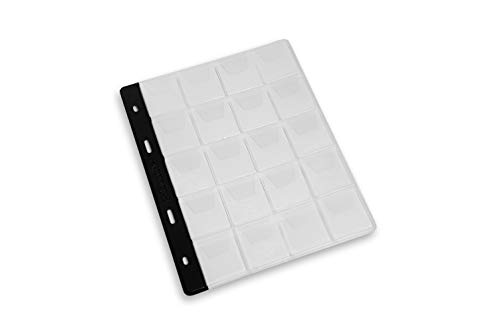 SCHULZ Münzalbum mit 10 Blättern | 20 Taschen pro Seite (34x34mm) | Säurefreie Hüllen | Mittelgroße Münzen