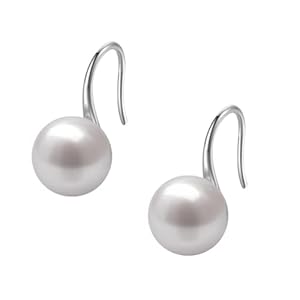 HIGHSPARK 925 Silver Stylish Pearl Earrings for Women | 92.5 Sterling Silver & Brilliant Lustre Pearls | Lovely Gift