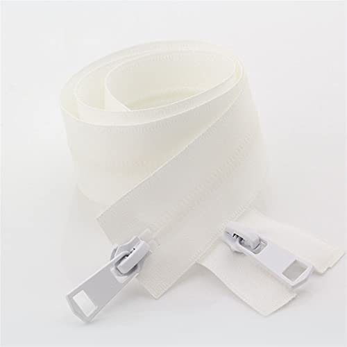 Lfang-Cremalleras 5# cremalleras de nylon invisible impermeable a prueba de agua Doble controles de dos vías Zips de extremo abierto de costura Accesorios de prendas a medida, Duradero en uso(B,75cm)