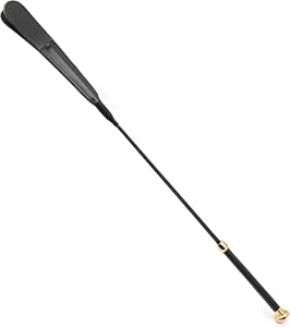 Tplkxurib Leder Reitgerte für Erwachsene, Schwarz