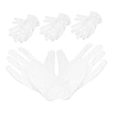 Mikinona 4 Paare Weiße Mikrofaserhandschuhe für Schmuck und Uhrenhandel Antistatisch Atmungsaktiv Multifunktional Komfortabel für Hand und Fingerschutz bei Ausstellungen und Festlichen