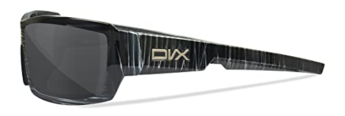 DVX DETOUR Smoke Grey Lenses with Black and White Streak Frame2