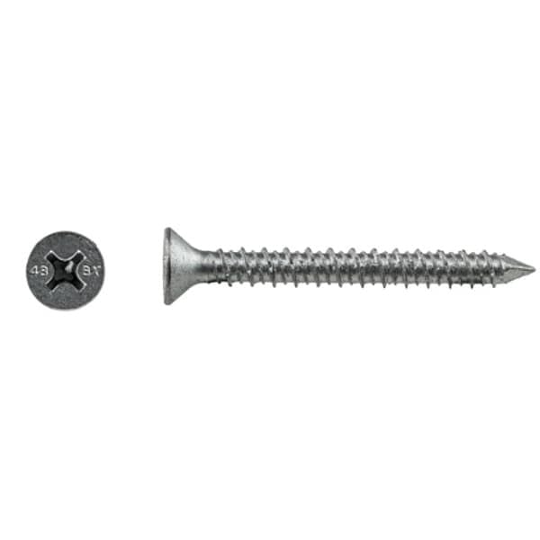 Screw Anchor, 1/4 in Dia., Flat, 3 1/4 in L, Stainless Steel Climaseal, 100 PK, Mfr: 3377907-A