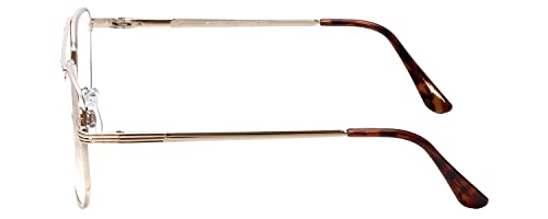 Image of Calabria 1106 Metal Aviator Reading Glasses in Gun-Metal or Gold