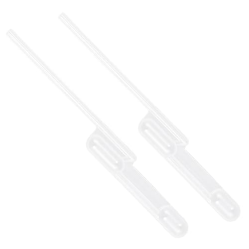KICHOUSE 100pcs Pasteur Straw Double-Cell Buret White Micro Pipettes Pippettes Droppers