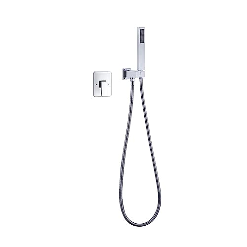 Ensemble de douche à main carrée encastré mitigeur chromé - 7