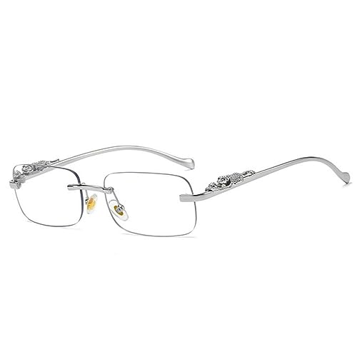 Lunettes de soleil rectangle chic avec finitions guépard et verres transparents