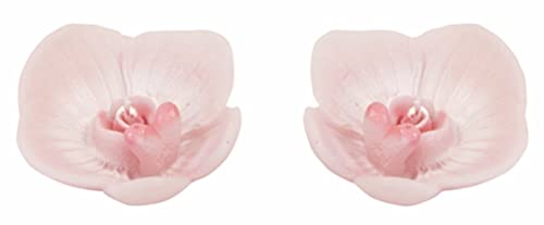 HOBI Lot 2 Bougies FLOTTANTES 7,2cm Forme Fleur d'orchidée, Rose