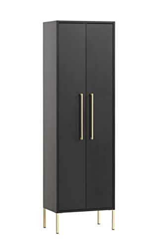 Schildmeyer Gloria Highboard 152648, schwarz/Gold, 2 Türen