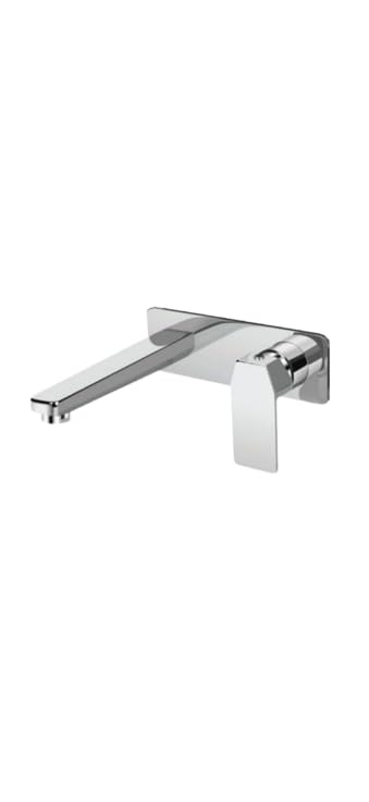 Modern Wall Mounted Bathroom Basin Mixer Tap, Chrome Finish, Contemporary Single Handle Faucet, Square Design for Vanity Sink (5)