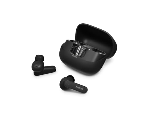 Philips TAT3000 True Wireless Bluetooth �C���z�� �A�N�e�B�u�m�C�Y�L�����Z�����O 6�}�C�N�e�N�m���W�[ 48���ԍĐ����� Auracast �u���b�N