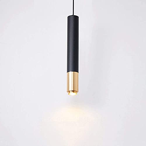Lampe cylindrique pendante 7W éclairage directionnel ciblé pour comptoir de cuisine noir