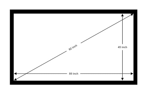 Image of Big VUE 92 Inches Fixed Frame Projector Screen 16:9 Diagonal Active 3D 4K Ultra Hd Projector Screen for Classroom, Office & Home Theater (92 Inches, Grey)