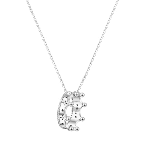 MISEFF 925 Sterling Silver Fashion Pendant Necklace for Women，Fashion Jewelry, 18K Gold Plated， Advanced Retro Series Link Chains ，Basic Multifunctional Accessories Suitable for Multiple Occasions and Daily Wear (Big crown)