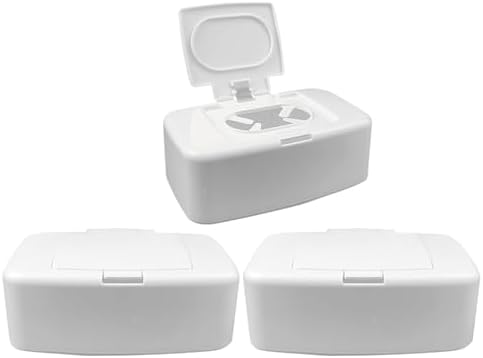 TOYANDONA 3pcs Sleek White Wet Wipes Box Cover Made of Sturdy Pp Plastic with Convenient Access and Organized Storage, Versatile Tissue Dispenser for Office and Home Use