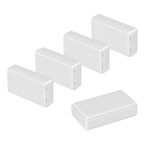 LeMotech Project Box 5 Pieces ABS Plastic Electrical Project Case Small Junction Box for Electronics White 2.76 x 1.65 x 0.71 inch (70x 42x 18 mm) Cover