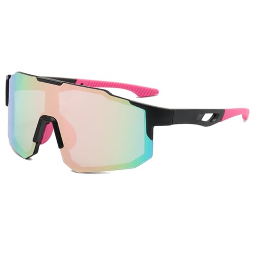 RTESDCN Gafas de sol deportivas for ciclismo, UV400, ultraligeras, unisex, for hombre y mujer, for ciclismo, motociclismo, correr y fitness.(BLACK/PINK)