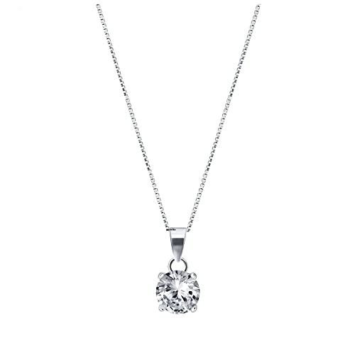 Image of Parnika 925 Sterling Silver Heart Solitaire Zircon Pendant for Women and Girls | Gift for Women n Girls | With Certificate of Authenticity | Pendant Only | Locket|