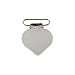 10 - Heart Shaped 1" Metal Suspender Clips - w/Rectangle Inserts