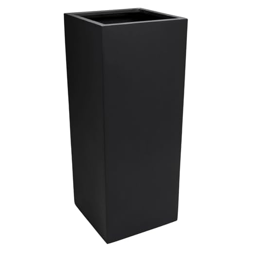 VIVANNO Pflanzkübel Blumenkübel Übertopf Säule Fiberglas Anthrazit Block 100x40x40