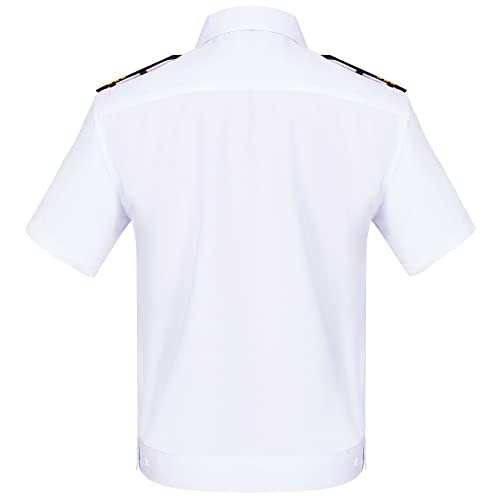 TOGROP 6PCS Men's Yacht Captain Sailor Costume Adult Jacket Hat Accessories Set Party Cosplay