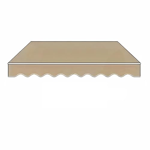 Toldo Manual Retráctil, Tela de Repuesto, Impermeable Poliéster Tela de Repuesto para Toldo 2.0m 2.5m 3.0m 3.6m Toldo para Patio Balcón Jardín Exterior Terraza(Beige,500x300cm)