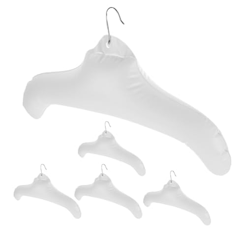MAGICLULU 5 Stück Aufblasbare Kleiderbügel Für Die Reise Weiß Rund Tragbar Zusammenklappbar Mit Metallhaken Platzsparendes Kleideraufbewahrungsset Für Zuhause Camping Und Den Außenbereich