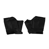 Desiumite Guantes de cuero con calefacción sin dedos con 3 ajustes de temperatura, batería recargable de 2000 mAh, diseño impermeable para actividades al aire libre como senderismo (negro (un par))