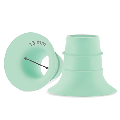 Image of Maymom 13mm Flange Insert Compatible with Medela PersonalFit 24 mm Flex, Elvie Single /Double Electric, Elvie Stride 24mm Wearable Cup, Not Original Elvie Stride Replacement Pump Parts Green