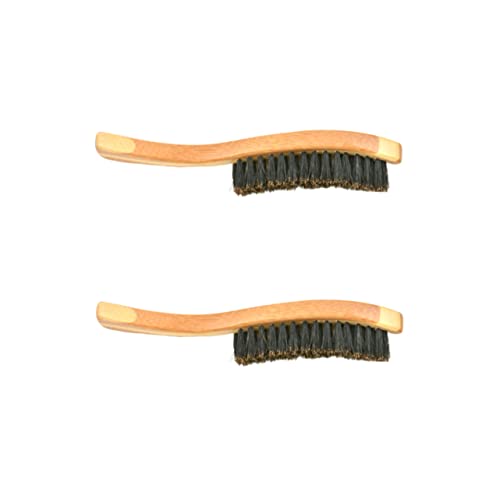 Ipetboom Long Handle Beard Brush Set 2pcs Styling Tool for Men's Beard Boar Bristle Portable Gentle on Skin