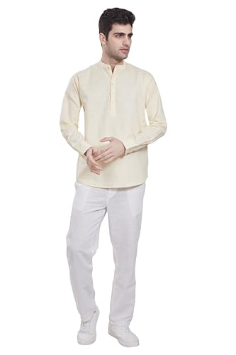 Image of DIVISIVE Men's Slim Fit Full Sleeves Cotton Short Kurta