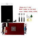 White for iPhone 8 4.7 Inch LCD Screen Replacement Full Digitizer Assembly Frame Set Front Glass 3D Touch Display Required Tool Kit