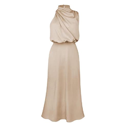 Robe longue en satin pour femme silhouette affinée en soirée