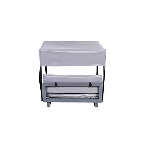 greemotion PET Hundebett mit Dach aus Aluminium und 100% Polyester, 63 x 65 x 65 cm Hundeliege grau