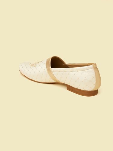 Image of Manyavar Men's Diamond Patterned Embroidered & Sequinned Jutti| Ethnic Juttis and Mojaris