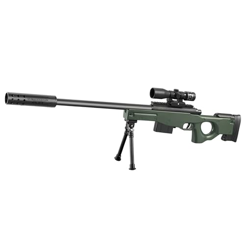 Image of DZLING AWM Sniper Rifle - 118CM Large Scale Bolt-Action Toy Gun with 32X Adjustable Scope, Bipod, and Removable Magazine, Big Size Military Style Toy for Birthday Gfts for Kids