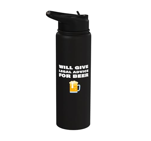 Will Give Legal Advice For Beer Funny Lawyer Judge Attorney Stainless Steel Insulated Water Bottle