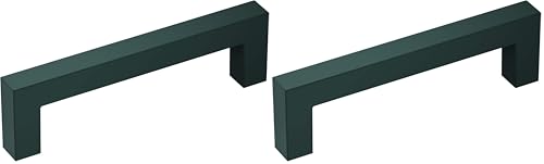 Image of Amerock | Cabinet Pull | Matte Black | 3-3 /4 inch (96 mm) Center-to-Center | Monument | 2 Pack | Drawer Pull | Drawer Handle | Cabinet Hardware