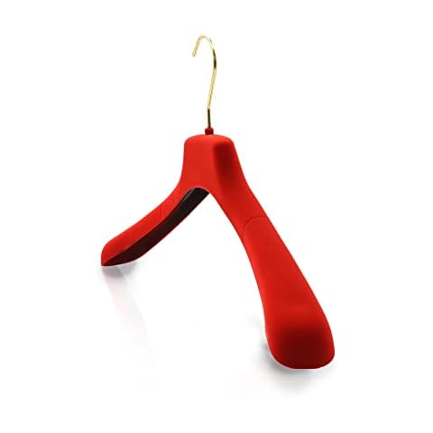 Kiroplast 15 Hangers Velvet Hangers Outerwear Flocked Non Slip Crutches Coats Jackets Hangers for Clothes (Red) Cover