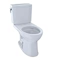 TOTO CST454CUFG#01 Drake II 1G Two-Piece Elongated 1.0 GPF Universal Height Toilet with CEFIONTECT, Cotton White