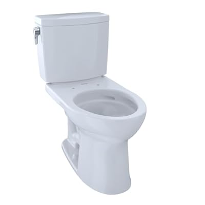 TOTO CST454CUFG#01 Drake II 1G Two-Piece Elongated 1.0 GPF Universal Height Toilet with CEFIONTECT, Cotton White