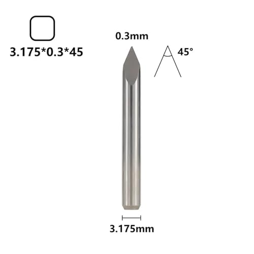 Fraise à bois pour micro gravure CNC mèche 3.175mm angle 45 degrés