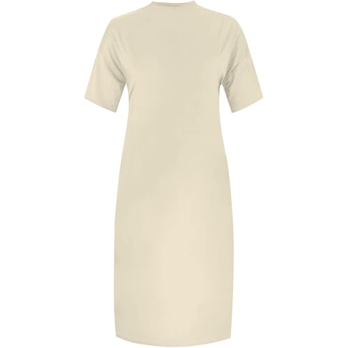 Image of Plus Size Maxi Dress for Women Short Sleeve V Neck Casual Loose Sundress with Pockets