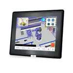 IEI TechnologyDM-F12A/PC-R20 12" 600 cd/m² XGA LCD Monitor, Aluminum die Casting Front Panel, Black Color, W/USB projected capacitive Touch Screen, 9~36V DC Input, R20