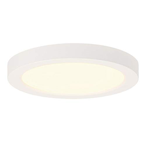 Westinghouse 6111900 Traditional One-Light, 5 Inch 11 Watt Dimmable LED Indoor Flush Mount Fixture with Color Temperature Selection White Finish, White Frosted Shade
