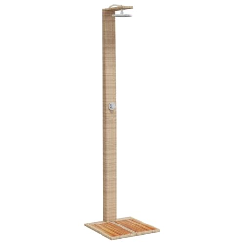 vidaXL Rustic Outdoor Shower Beige 19.7X21.7X88.2 in Made of Poly...